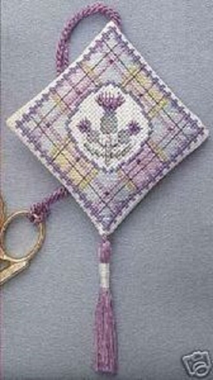 Textile Heritage Scissor Keep Cross Stitch Kit - Tartan Thistles